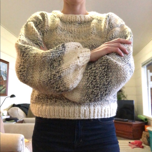 Hand Knit Chunky Vintage Sweater - Picture 2 of 10